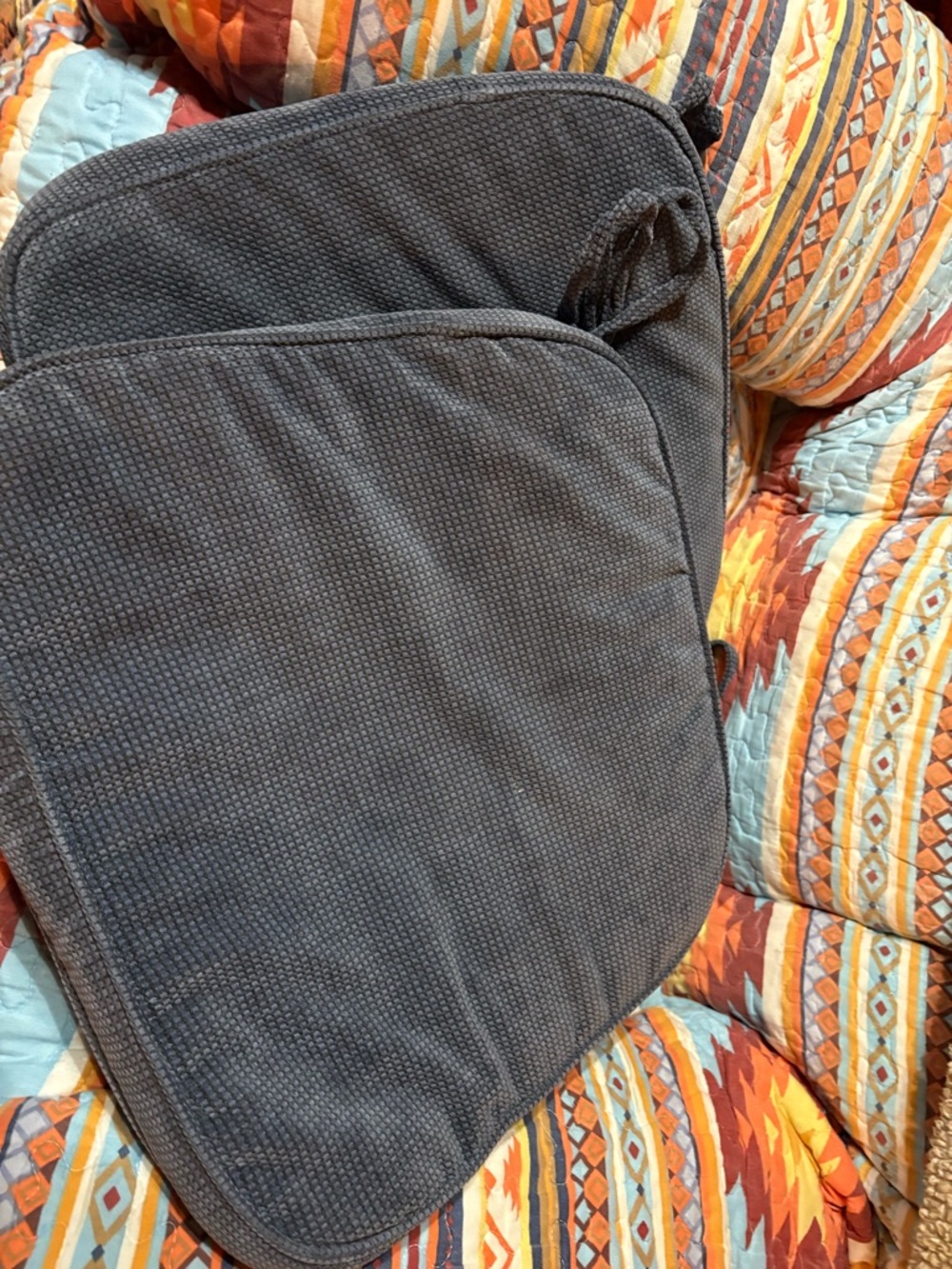 Brooks Brothers Blue Textured Seat Cushions